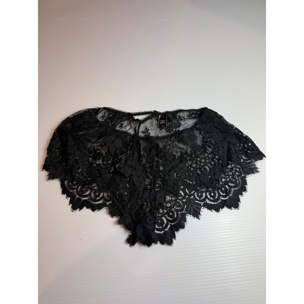 Victoria's Secret Black Lace Cheeky‎ Panties Medium Floral Sexy Lingerie